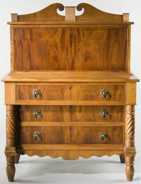 Appraisal: New England Fall Front Secretary Desk th century part form