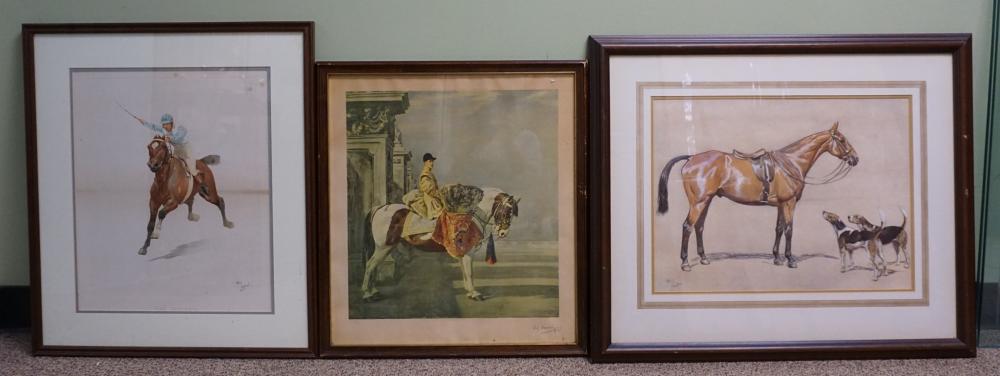 Appraisal: Five Equestrian Fox Hunting Color Prints Largest x in x