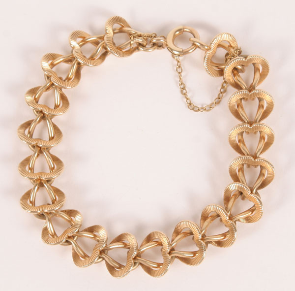 Appraisal: Tiffany Co K Gold Heartlink Bracelet g long