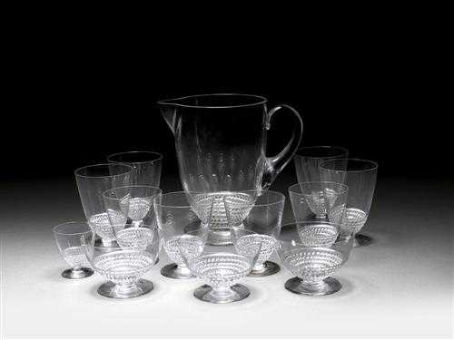 Appraisal: RENE LALIQUE SERVICE DE VERRES ET CARAFE NIPPON vers Comprenant