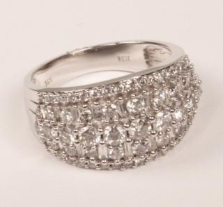 Appraisal: K WHITE GOLD WIDE DIAMOND BAND K WHITE GOLD LADY'S