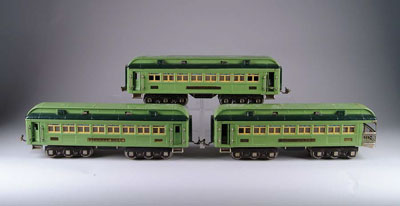 Appraisal: ORIGINAL LIONEL STANDARD GAUGE COACHES Liberty Bell Stephen Girard Coral