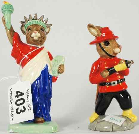 Appraisal: Royal Doulton Bunnykins Figure Statue of Liberty DB and Fireman