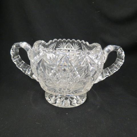 Appraisal: Cut Glass Ice Tub pedestal base handled brilliant period star