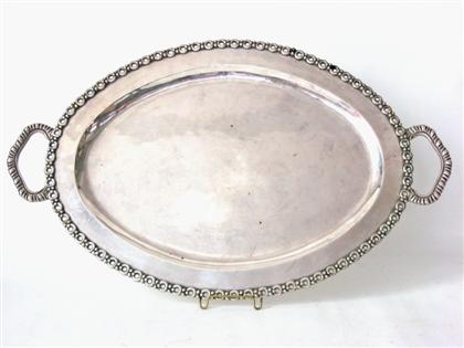 Appraisal: Oval Mexican silver two handled tray th century