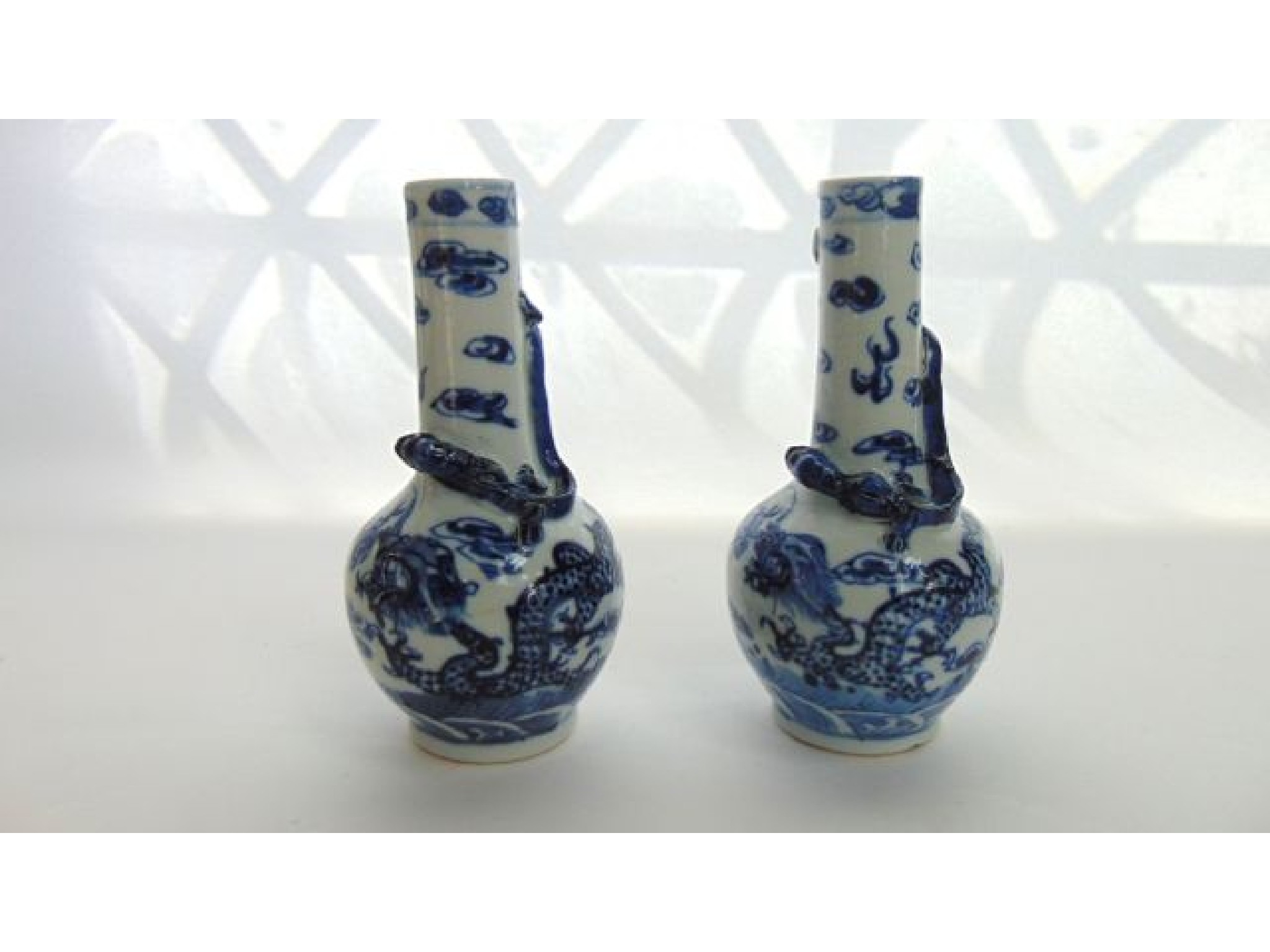 Appraisal: A pair of late th century oriental blue and white