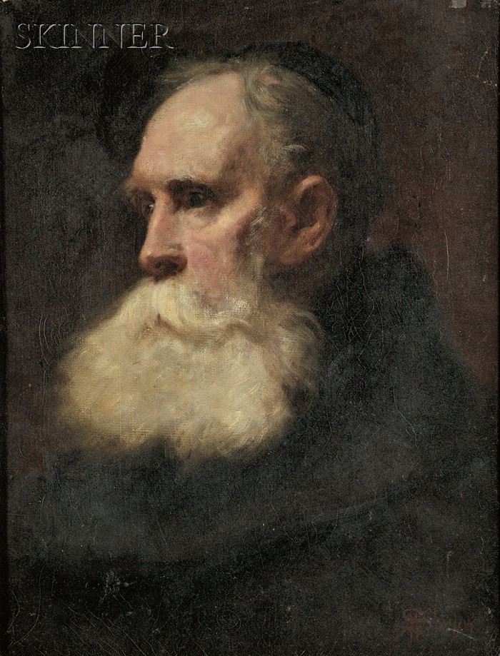 Appraisal: Walter Shirlaw American - Profile of a Bearded Man Monogram