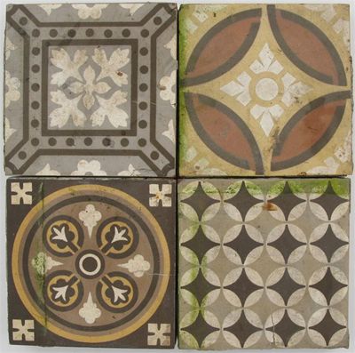 Appraisal: Twenty nine Godwin encaustic tiles various designs impressed marks damages