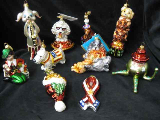 Appraisal: Collection of Christopher Radko Christmasornaments many with dog motif includes