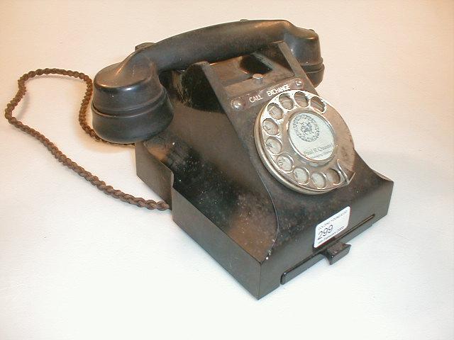 Appraisal: A Black Bakelite telephone with base drawer model LC A