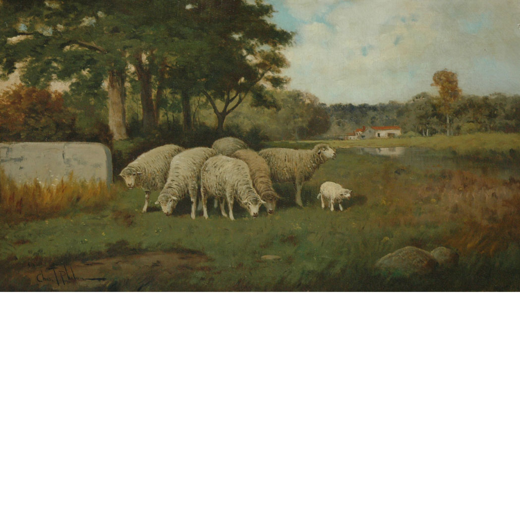 Appraisal: Charles T Phelan American b Sheep in a Pasture Signed