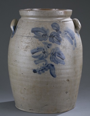 Appraisal: American Stoneware Crock Ovoid body with lug handles and cobal