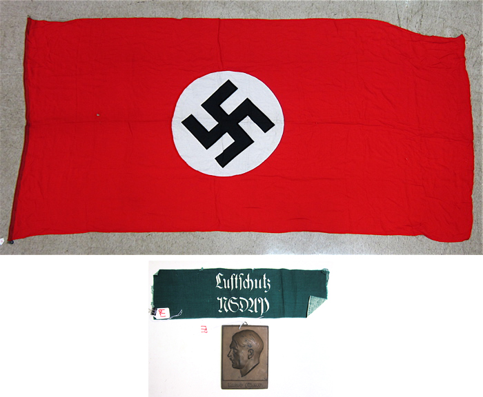 Appraisal: WORLD WAR TWO GERMAN NAZI MEMORABILIA large double sided banner