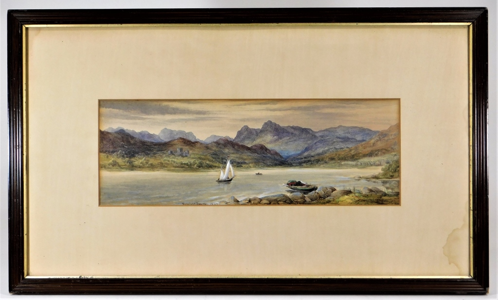 Appraisal: ENGLISH WINDERMERE LAKE LANDSCAPE PAINTING England Dated Finely detailed naturalist