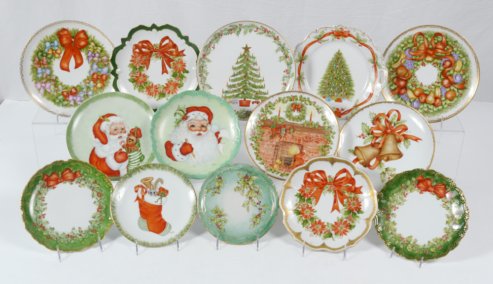 Appraisal: BECKER Irene American - Group of Christmas motif hand painted