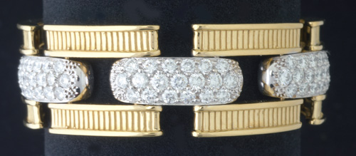 Appraisal: Elegant diamond link bracelet in k wg and yg Seven