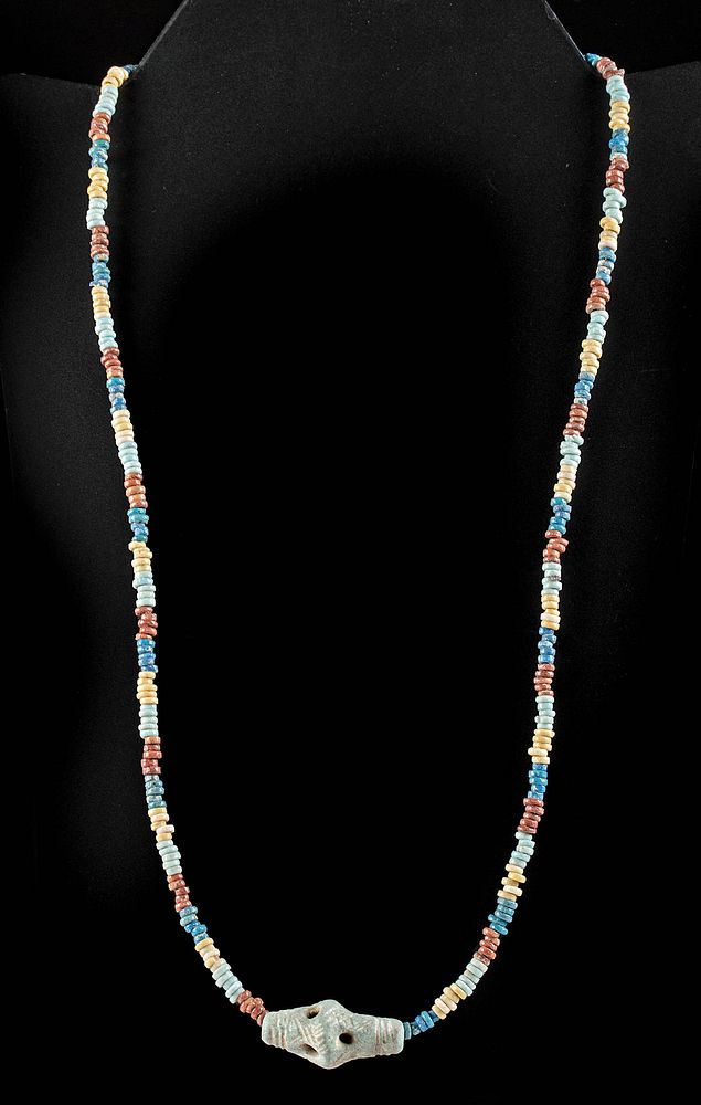 Appraisal: Egyptian Faience Bead Necklace First Time At Auction Ancient Egypt