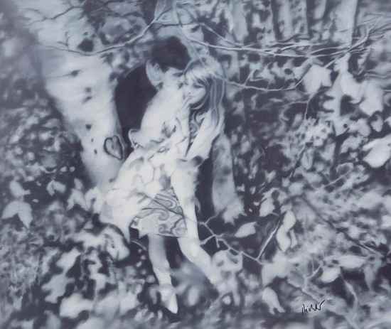 Appraisal: Gerhard Richter b after Lovers in the Forest Poster for