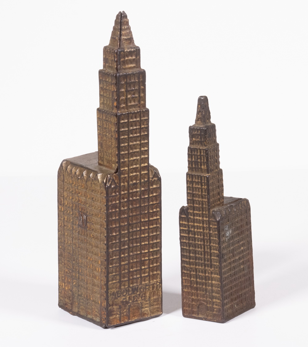 Appraisal: WOOLWORTH BUILDING STILL BANKS Lot of Early th c Cast