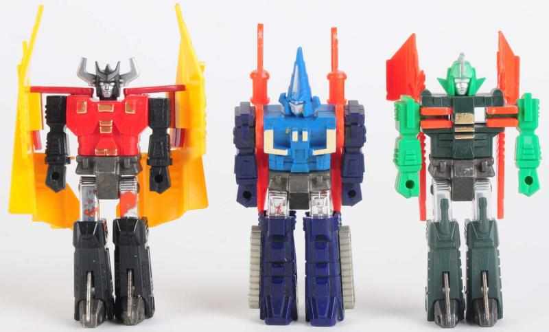 Appraisal: Lot of Robot W Takara These primary colored three transforming