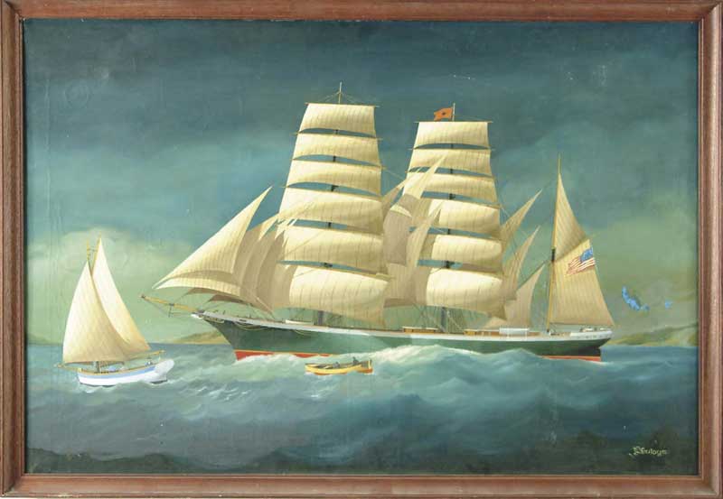 Appraisal: G BUTOGA French-American th- th Century PORTRAIT OF THE SHIP