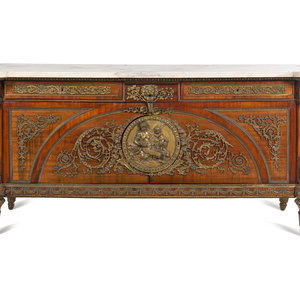 Appraisal: A Louis XVI Style Gilt Bronze Mounted Mahogany Marble-Top Commode