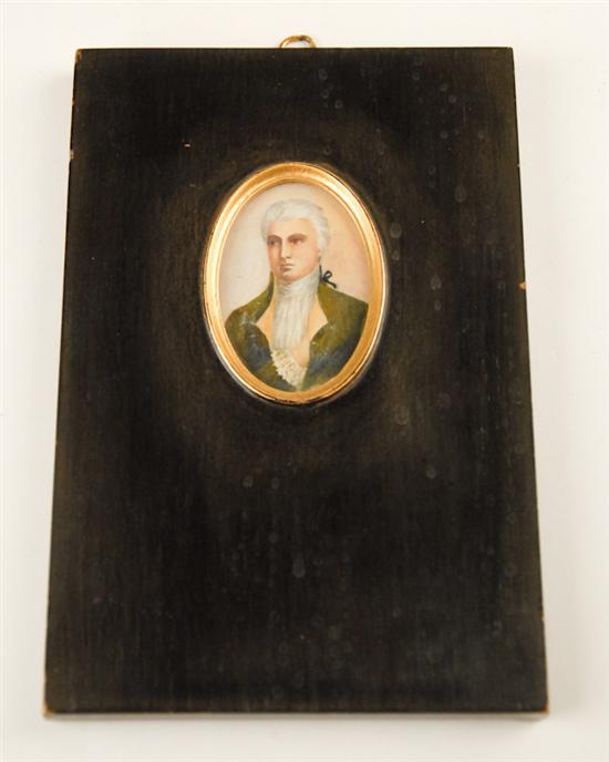 Appraisal: Artist Unknown Portrait Miniature of Gentleman with hand in waistcoat