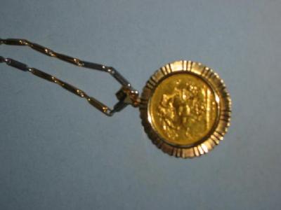 Appraisal: A VICTORIAN GOLD SOVEREIGN set in ct gold pendant mount