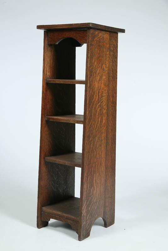 Appraisal: ARTS CRAFTS SHELF Oak with four shelves on bracket feet