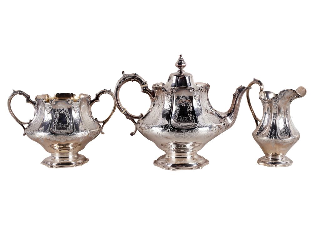 Appraisal: VICTORIAN STERLING TEA SERVICERichard Pearce London comprising a teapot inches