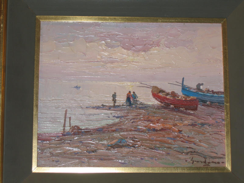 Appraisal: PITTORE GIORDANO ITALIAN TH CENTURY MARINA oil on board signed