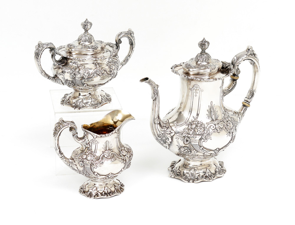 Appraisal: PIECE FRANCIS I STERLING TEA SET pieces in the Francis