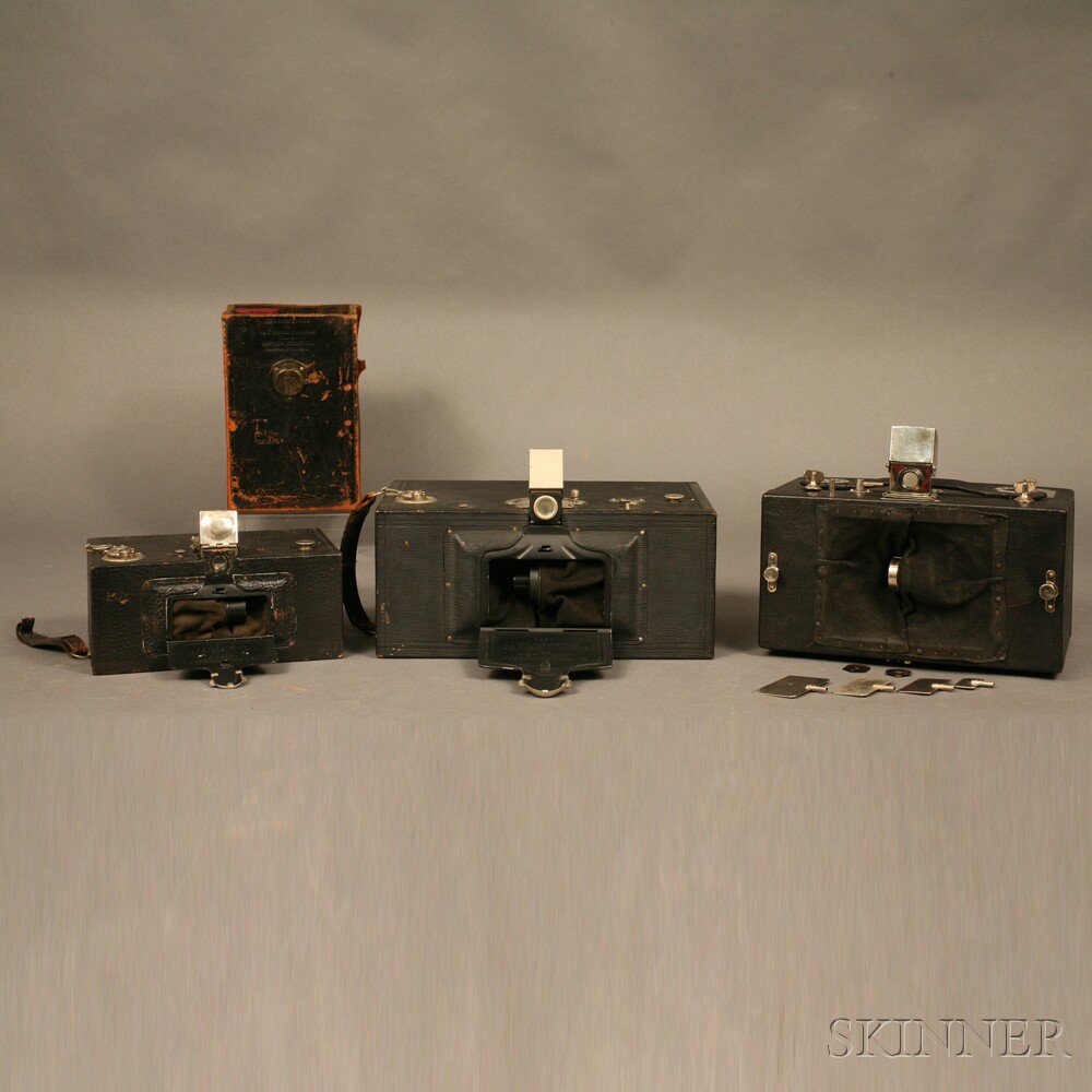 Appraisal: Three Panoramic Roll Film Cameras all are swing-lens camera a