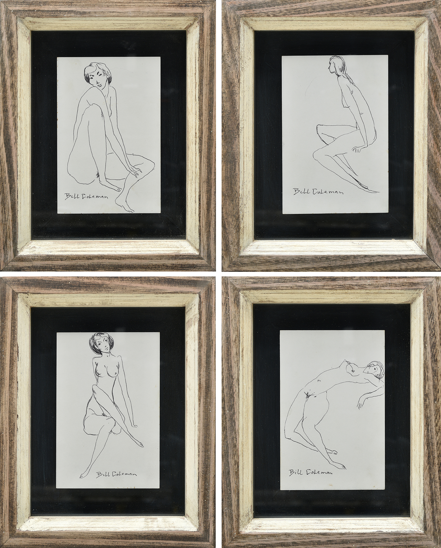 Appraisal: BILL COLEMAN - Nude Studies ink on paper framed separately