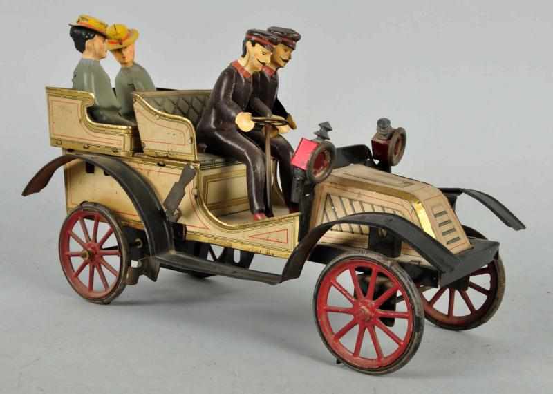 Appraisal: Tin Litho Carette Limousine Clockwork Toy Description German Open touring