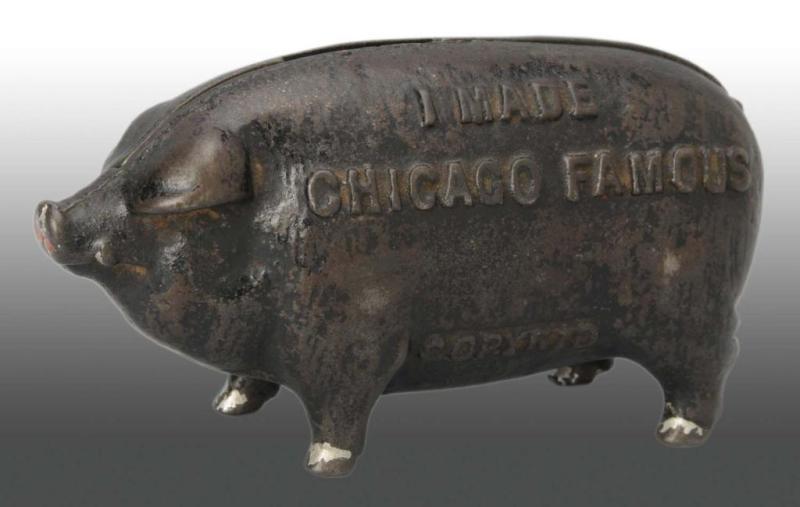 Appraisal: Cast Iron I Made Chicago Famous Pig Still Bank Condition