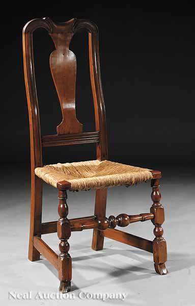 Appraisal: An American William and Mary-Style Maple Side Chair th c