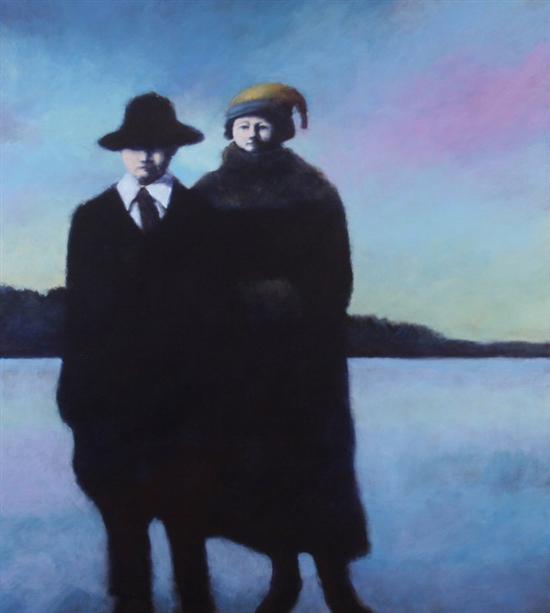 Appraisal: JOHN WINSHIP American contemporary COUPLE IN THE SNOW signed lower