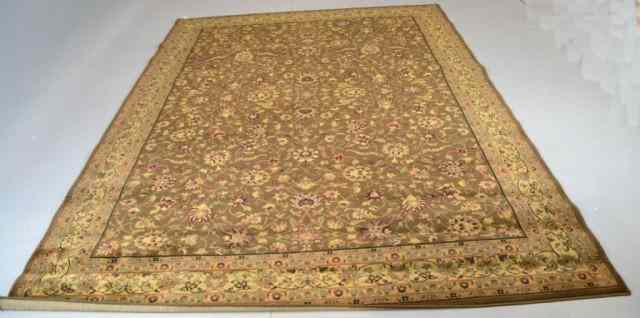 Appraisal: Machine Made Wool CarpetBrown field with maroon field and floral