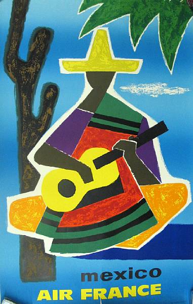 Appraisal: Various ArtistsA collection of travel posters Air France Mexico Air