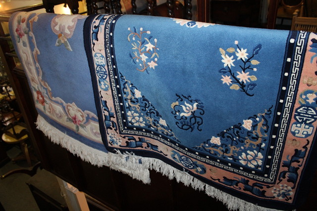 Appraisal: TWO CHINESE BLUE GROUND WASHED RUGS