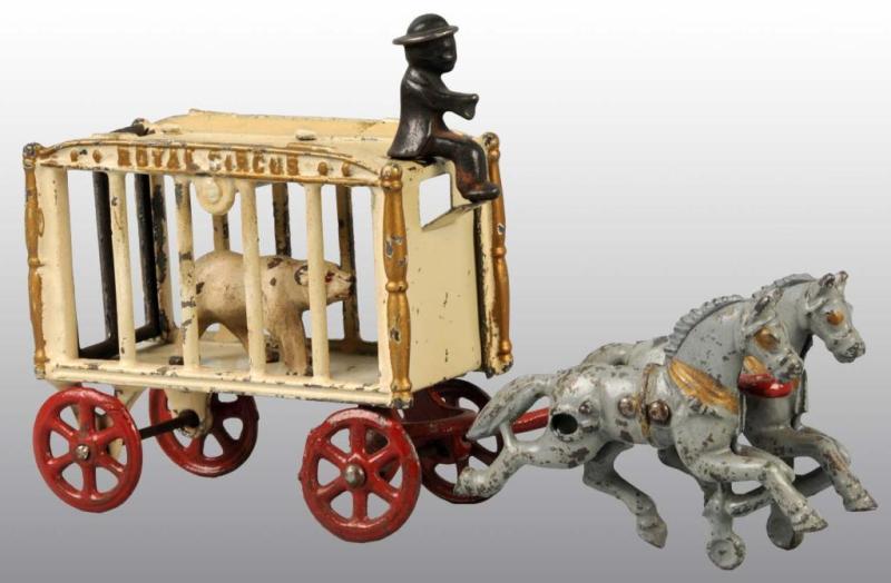 Appraisal: Cast Iron Hubley -Horse Royal Circus Cage Wagon Description Includes