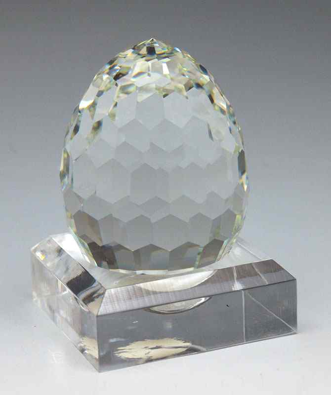 Appraisal: SWAROVSKI CRYSTAL EGG Max Schreck designer '' faceted egg Swan