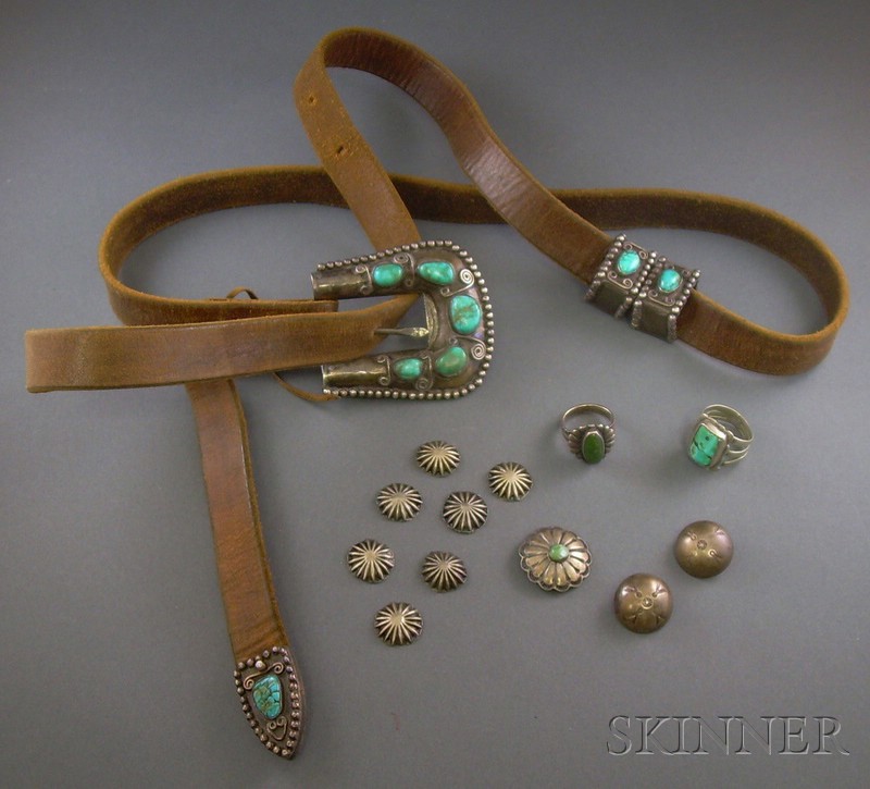 Appraisal: Lot of Southwest Jewelry Navajo a belt the ranger set