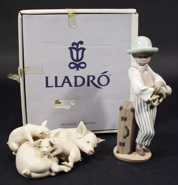 Appraisal: Lladro porcelain negro figure with trumpet and a boxed Lladro