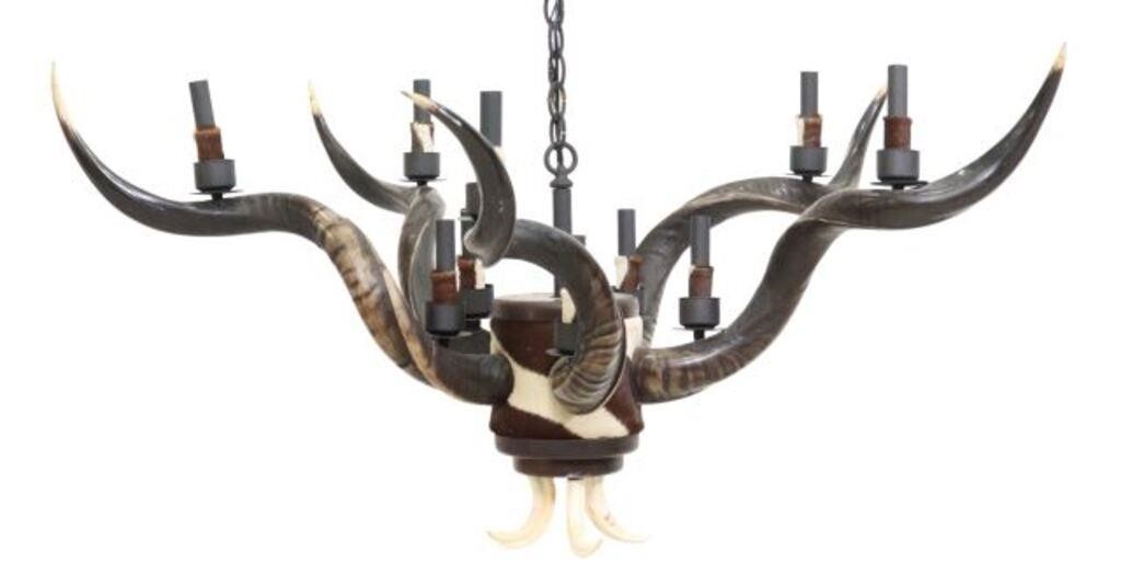 Appraisal: Custom ten-light chandelier Frank Long Company Bozeman Montana st c