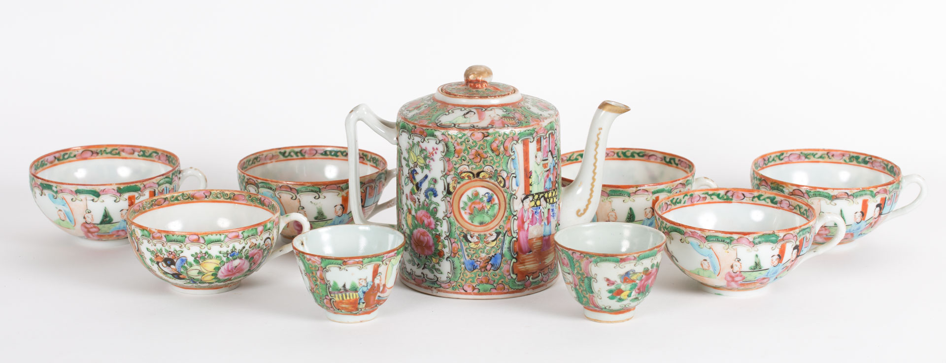 Appraisal: Nine Chinese Export Rose Medallion tea articles late th early