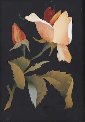 Appraisal: An Italian Pietra Dura Wall Plaque of a Rose Depicting