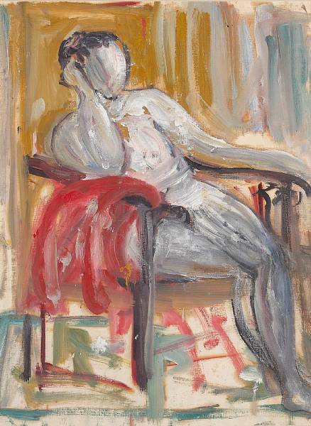 Appraisal: Honora Berg American - Untitled Seated Female Nude c oil