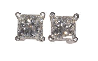 Appraisal: Pair of diamond and k white gold earrings Pair of